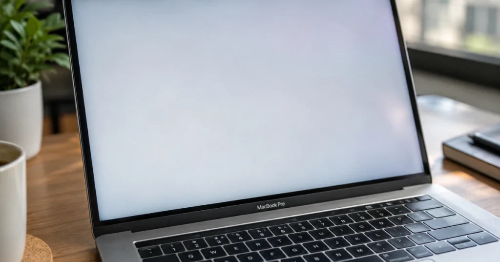 MacBook screen showing white tint issue
