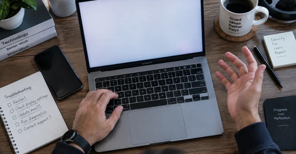 Diagnosing MacBook white screen problem