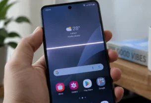 White horizontal line visible on smartphone screen